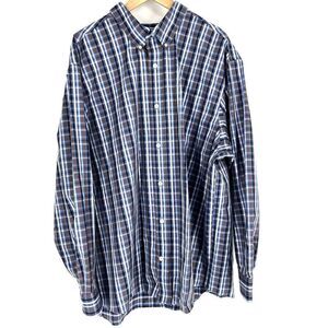 Duluth Trading Co Shirt Size 2XL Mens Blue Check Wrinkle Fighter Long Sleeve
